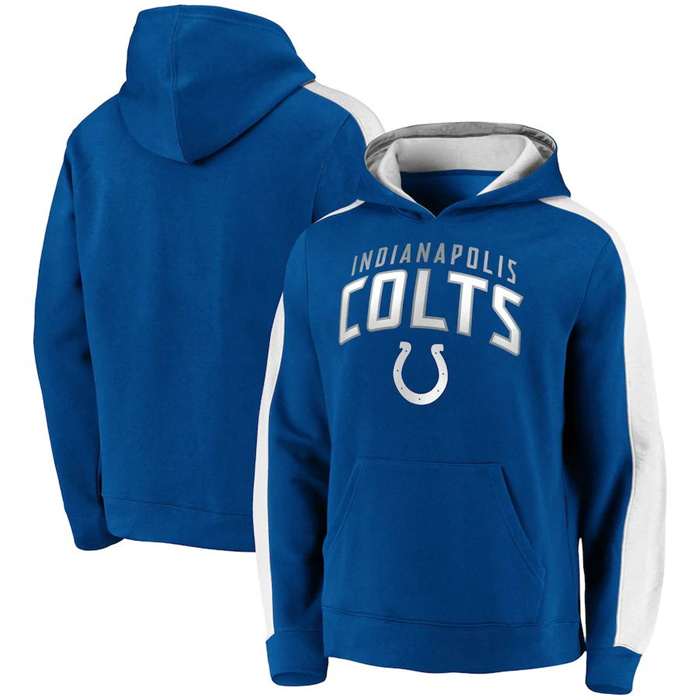 Men's Indianapolis Colts Blue Game Time Arch Pullover Hoodie - Click Image to Close